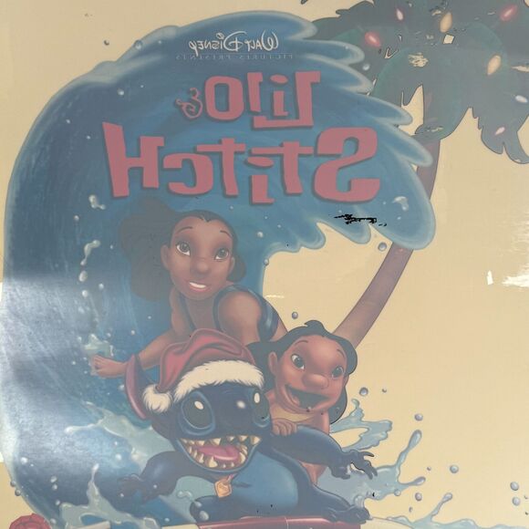 VTG Lilo And Stitch Original Release Christmas Window Cling Sticker Unused 25x18 - Picture 2 of 6